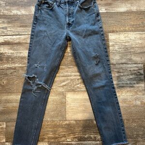 Distressed Blue Jeans
